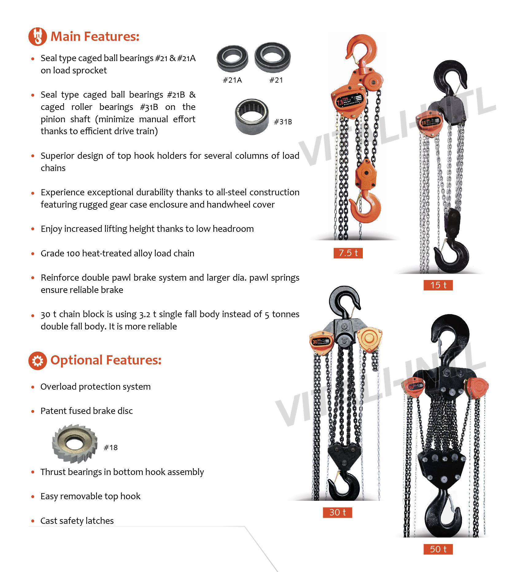 VITALI-INTL Chain Block K-II (Giant)