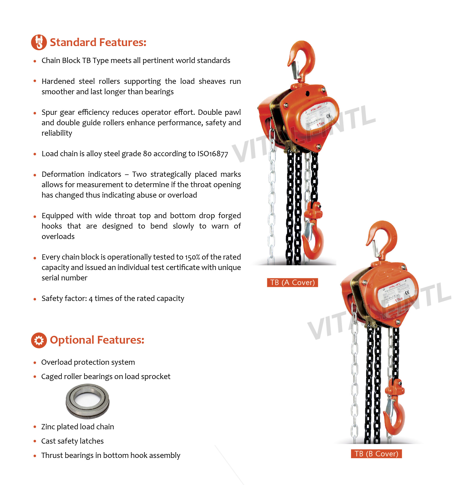 VITALI-INTL Chain Block TB