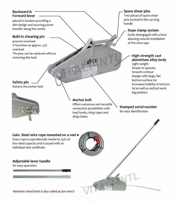 VITALI-INTL Hand Hoist YAL Features