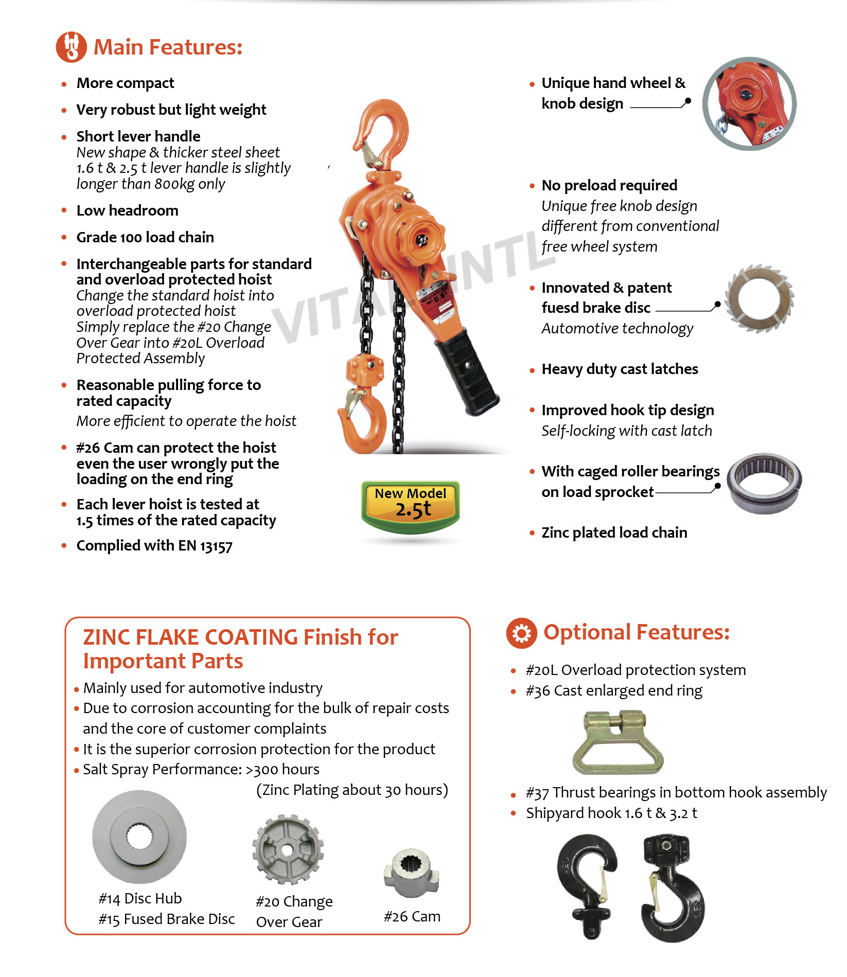 VITALI-INTL Lever Hoist K-V